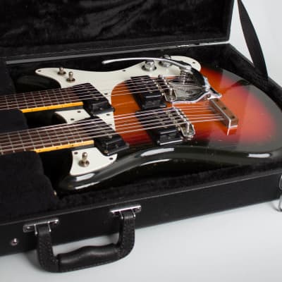 Mosrite  Doubleneck Solid Body Electric Guitar (1967), ser. #2J467, black tolex hard shell case. image 12