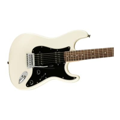 Fender Squier Affinity Series Stratocaster HH 6-String Electric Guitar with Indian Laurel Fretboard (Right-Handed, Olympic White) image 5