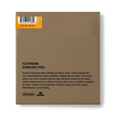 Dunlop Flatwound Stainless Steel Bass Guitar Strings; short scale gauges 40-120 image 2