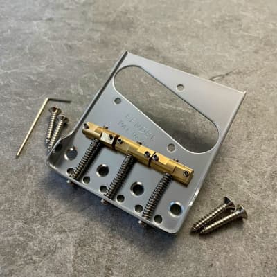 Fender Telecaster Bridge Cut Down Sides, Brass Saddles! image 3