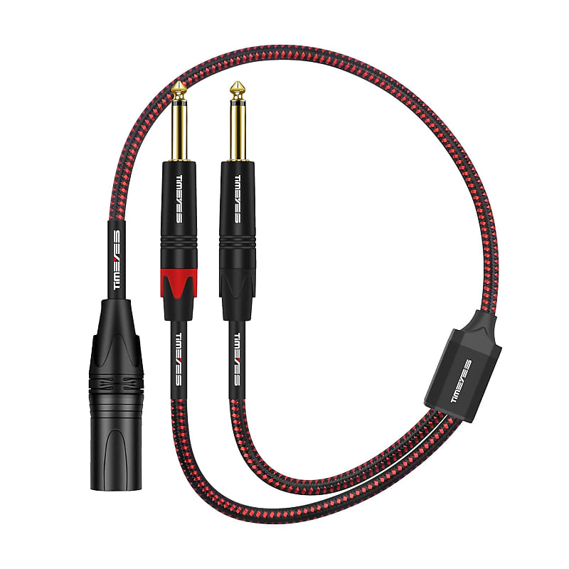 DREMAKE Mono 6.35mm 1/4'' TS Male to XLR Male Audio Cable, 3FT Jack 6.35mm  to XLR 3-Pin Interconnect Cord, Quarter Inch to XLR Unbalanced Mic Cable