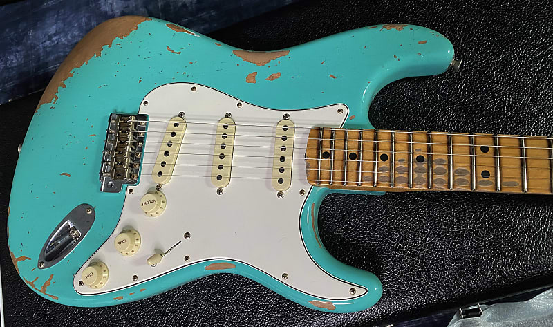 NEW ! 2023 Fender Custom Shop 69 Heavy Relic Stratocaster - Seafoam Green - Handwound PU's Jimi Hendrix Vibe - 7.7 lbs - Authorized Dealer image 1