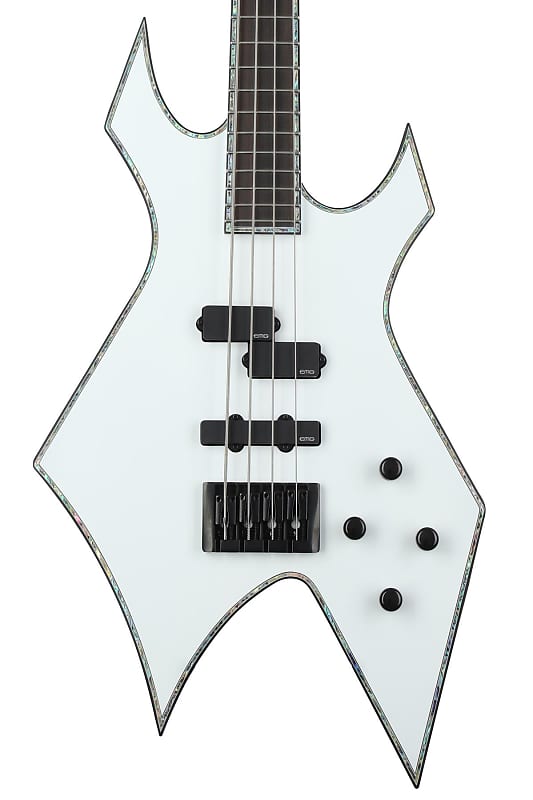 B.C. Rich Chris Kael Warlock Bass Guitar - Satin White (WarlCKEXSWhd1)