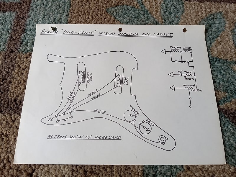 Vintage 1960's Fender Duo-Sonic Wiring Diagram! Original Case | Reverb