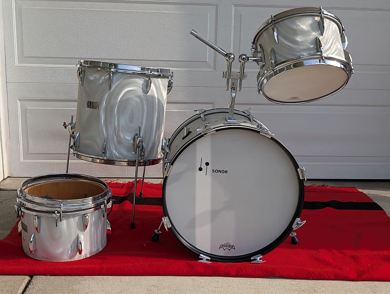 Sonor Teardrop 20/13/13/16 60s White Satin Flame image 1