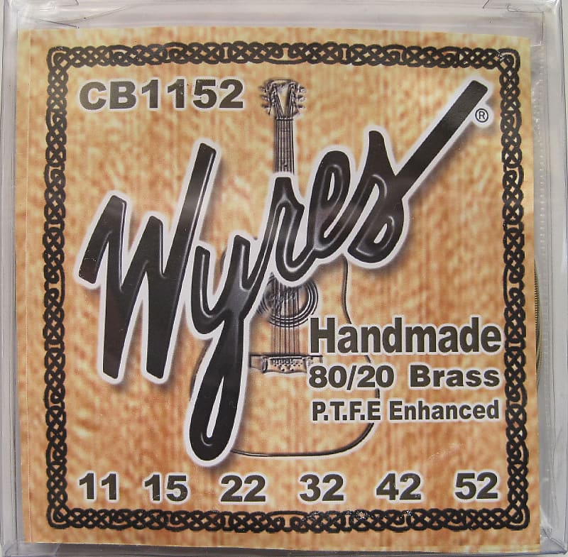 Wyres Handmade 80 20 Brass Bronze Coated Guitar Strings 11 52