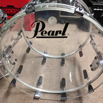 Pearl Crystal Beat Acrylic 4 Piece Drum Set 20/12/14/16 Ultra Clear, Extra Floor Tom, Clean, Unique image 2