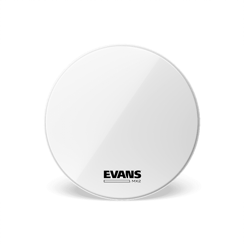 Evans MX2 White Marching Bass Drum Head, 28 Inch image 1