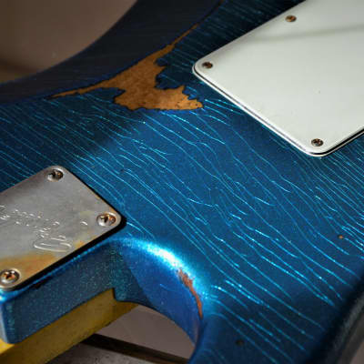 American Fender Stratocaster Performer Custom Relic Nitro Blue Sparkle image 12