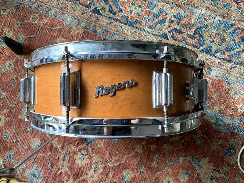 Rogers Wood Powertone 5x14 Snare Vintage Natural Finish image 1