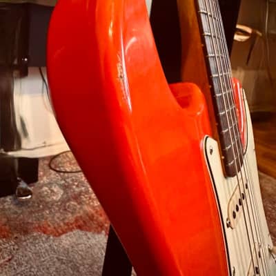 Haar Trad S Stratocaster 2018 - Fiesta Red Light Aged - Kloppmann Real 65 Set image 11