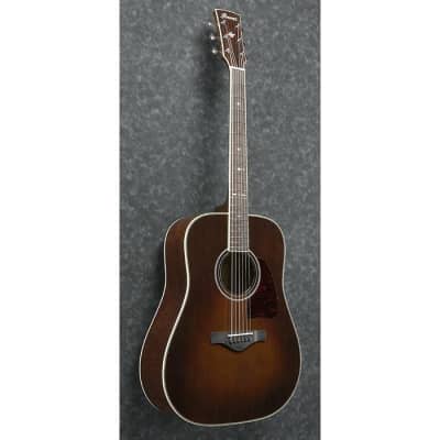 Ibanez AVD10 Thermo Aged Dreadnought Acoustic, Brown Violin Sunburst image 2