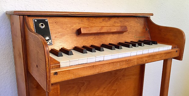 Vintage Circuit Bent Toy Piano Casspinette 1950s Walnut