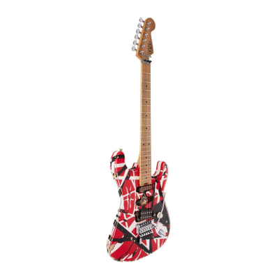 EVH Striped Series Frankenstein Frankie Basswood, Sturdy and Dependable 6-String Electric Guitar (Right-Handed, Red with Black Stripes Relic) image 2