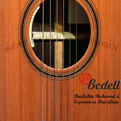 Bedell LTD-DC-RWBR Limited Edition Buckskin Redwood & Esperanza Brazilian Dreadnought cutaway with L.R. Baggs electronic guitar image 9