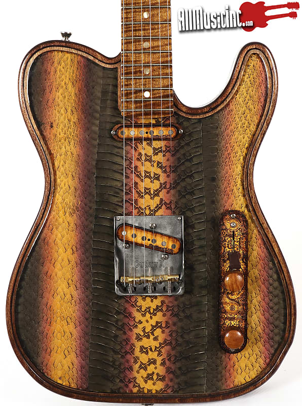 Walla Walla USA Maverick Skin Real Cobra Skin Tele Electric Guitar w/Case image 1