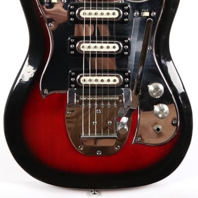 Vintage 1967 Domino Baron 3 Pickup Red Burst Electric Guitar w/ OHSC Japan image 3