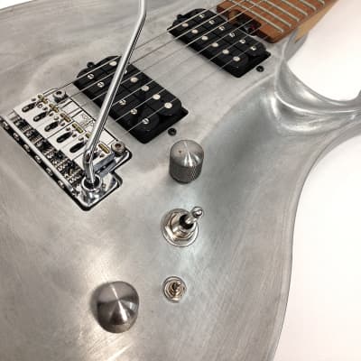 KOLOSS GT45PWH Aluminum Body Roasted Maple Neck Electric Guitar + Bag - White Satin image 25