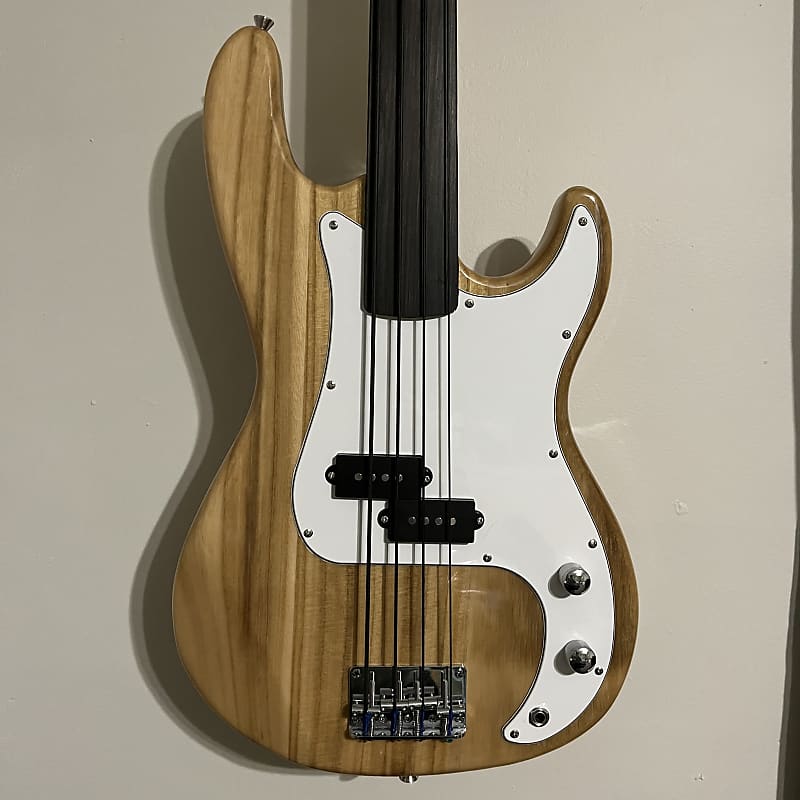 Glarry Fretless P Bass Natural Reverb
