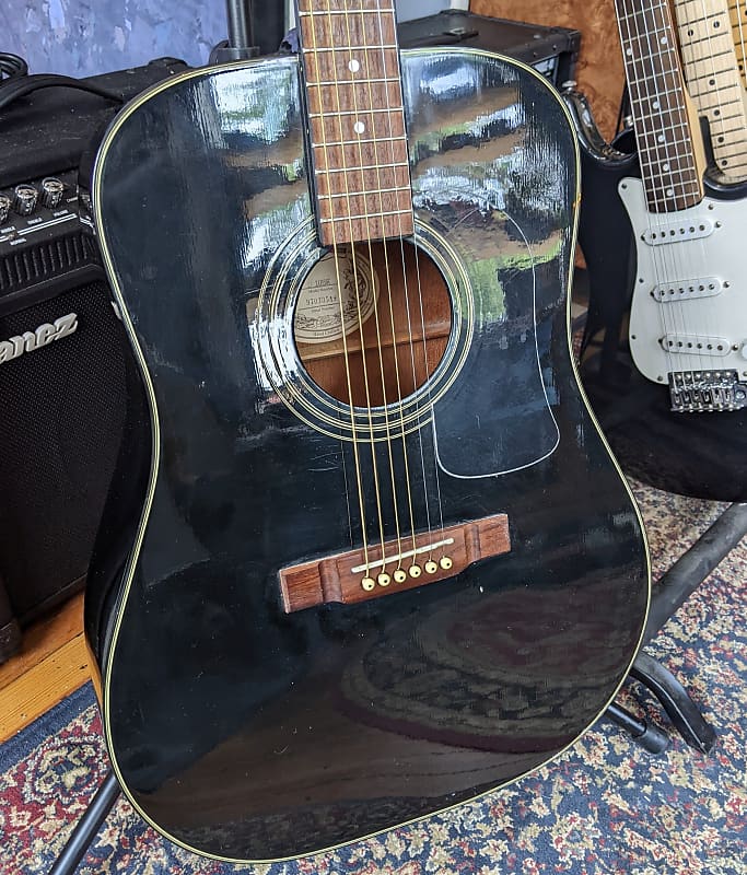 Washburn D10 Dreadnought Acoustic Guitar 1997 Black 97030549 Reverb