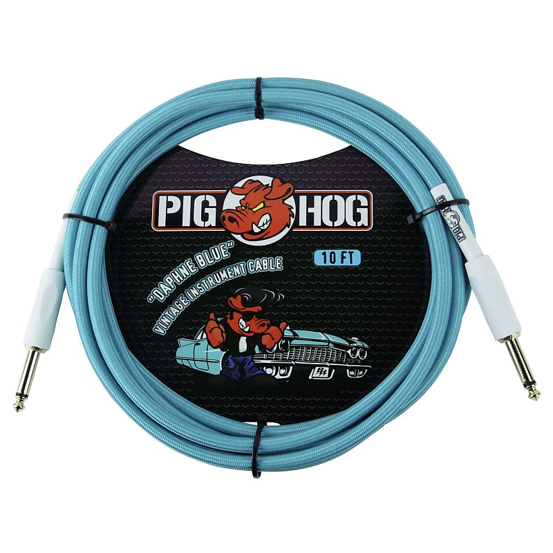 Pig Hog "Daphne Blue" Vintage Instrument Cable - 10 FT - 1/4" Straight-Straight (PCH10DB) image 1