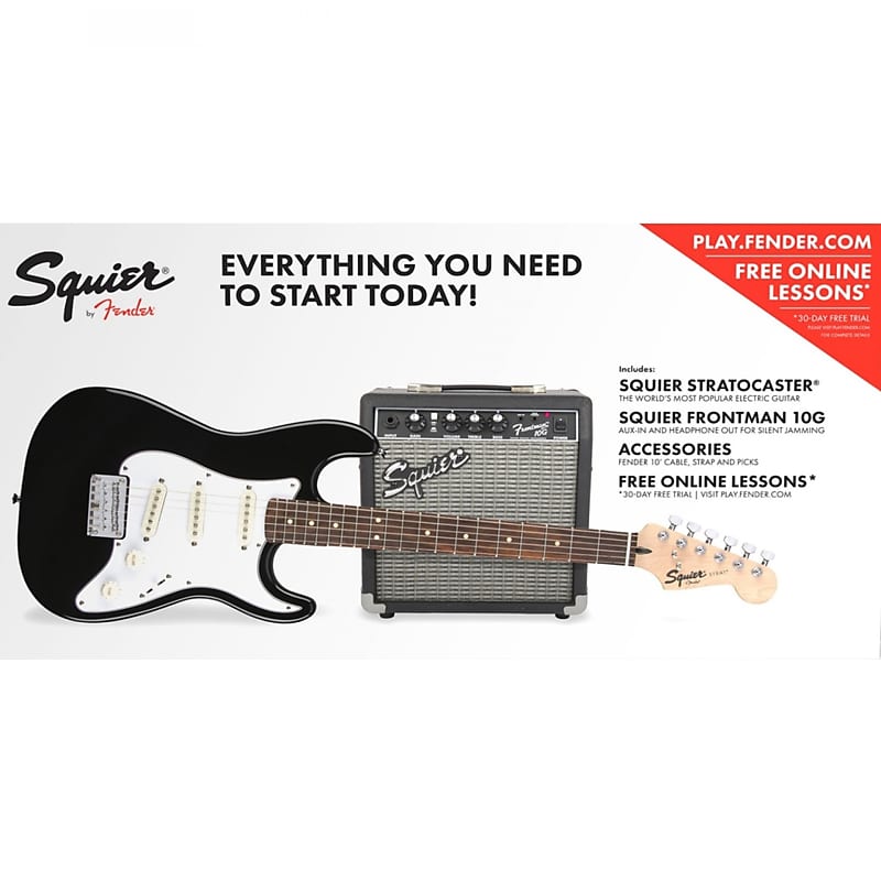 Fender Squier Short Scale 24-Inch Strat Pack - Olympic White