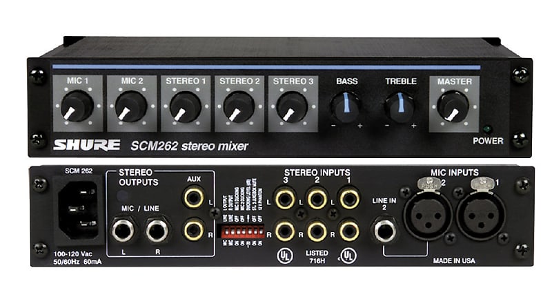 Shure SCM262 Stereo Microphone Mixer image 1