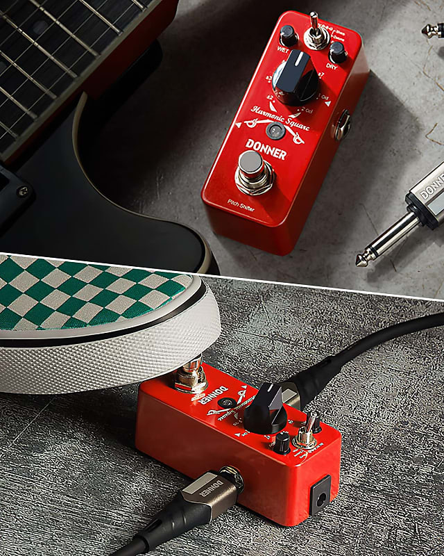 Donner Octave Guitar Pedal, Harmonic Square Digital Octave Reverb
