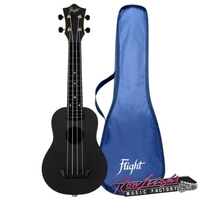 Flight TUS35E Travel Series ABS Electric Soprano Ukulele in Black with Carry Bag for sale