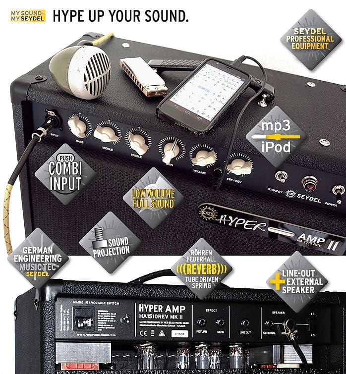 Seydel Hyperamp HA 1510 REV MK II Harmonica Amplifier. Brand