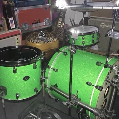 Tama Starclassic zildjian cymbals gibralter rack dw 5000 double bass pedals Starclassic  2000s Neon green sparkle image 3