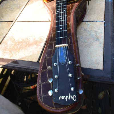 Orpheum Electric Guitar Franz P90 Pickups with original Alligator Case image 5