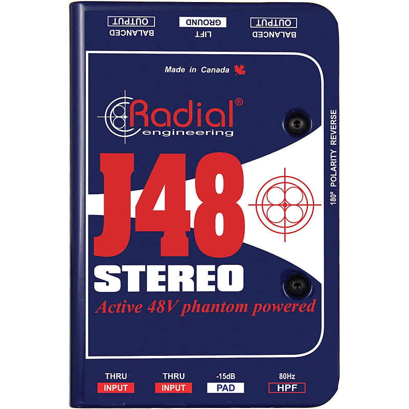 Radial Engineering J48 Stereo Phantom Powered Active Direct Box image 1