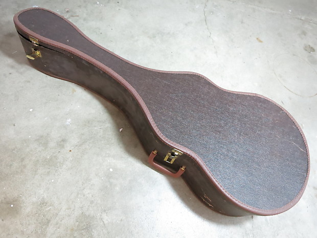 Vintage 1960s Harmony Kay Silvertone Chipboard Maroon Acoustic Guitar Case Clean