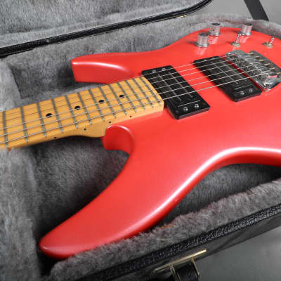 1980's Peavey Pink Milestone Guitar Made in USA w/ Hardshell Case image 3