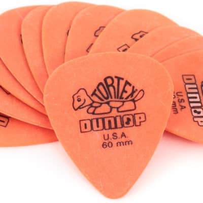 Dunlop Tortex Standard Guitar Picks - .60mm Orange (12-pack) image 1