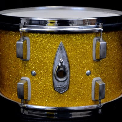 Trixon 25.5/13/16/5x14 Drum Set - Speedfire Gold Glitter NOS image 12