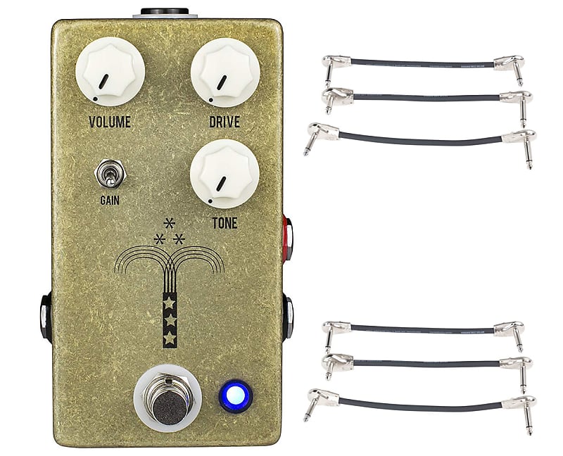 JHS Morning Glory V4 Transparent Overdrive Pedal + 2x Gator Patch Cable 3 Pack image 1