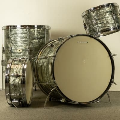 1960s Camco "Tuxedo" Sky Blue Pearl Drum Set image 1