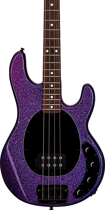 Sterling StingRay Ray34 4-String Bass Guitar, Purple Sparkle w/ Deluxe Gig Bag image 1