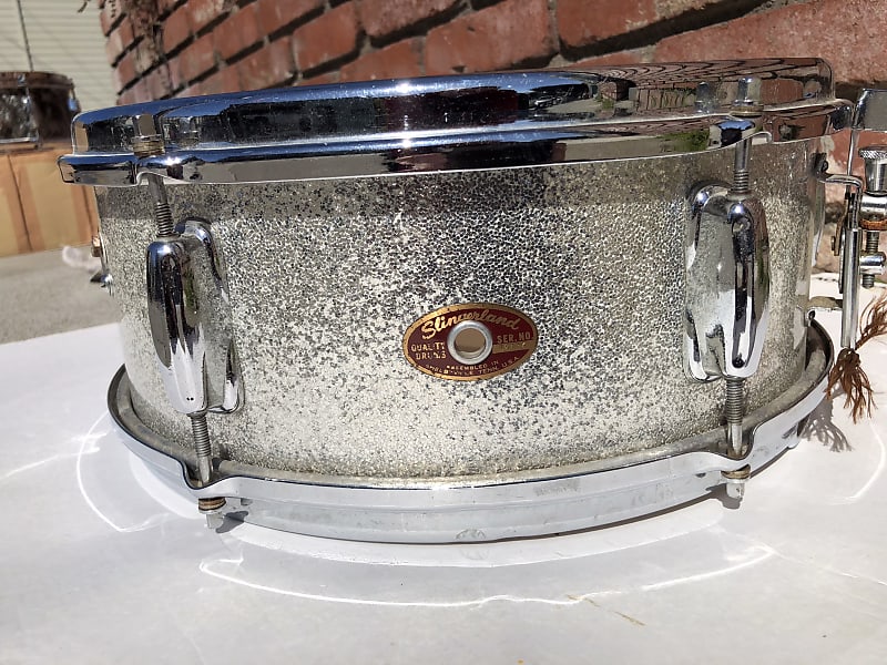 Killer Sounding Slingerland  Deluxe Model Snare Drum  1960s - Sparkling Silver Pearl Silver Sparkle image 1