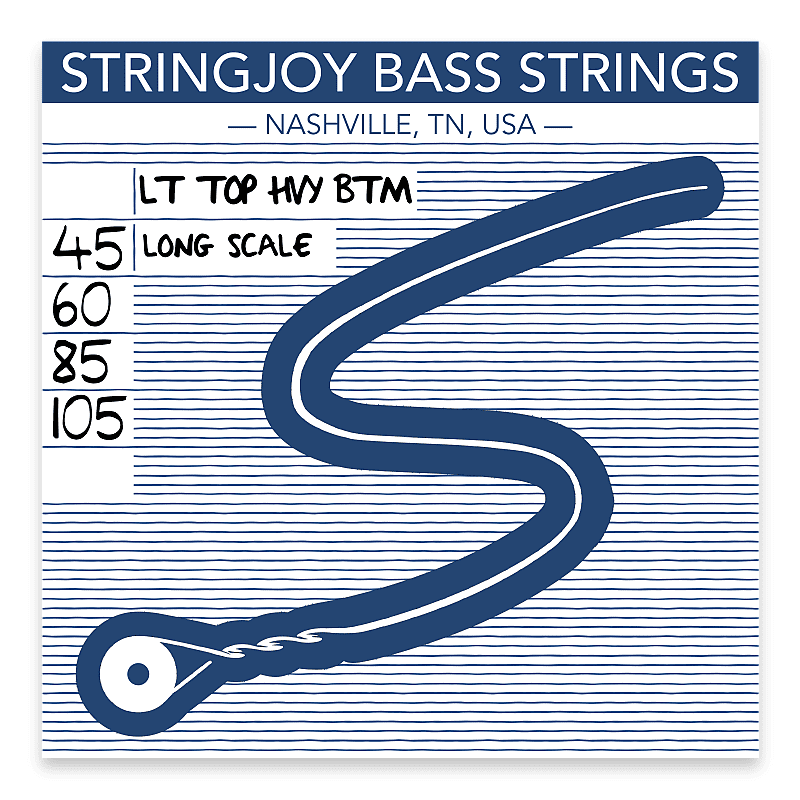 Stringjoy Nickel Long Scale 4-String Bass Guitar Strings - Light Top Heavy Bottom (.45 - .105) image 1