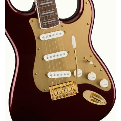Squier 40th Anniversary Stratocaster Gold Edition - Ruby Red Metallic image 1