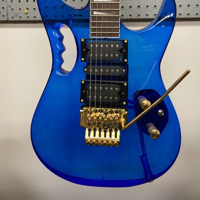 Galveston Lucite Monkey Grip Guitar 2010 Blue Lucite image 9