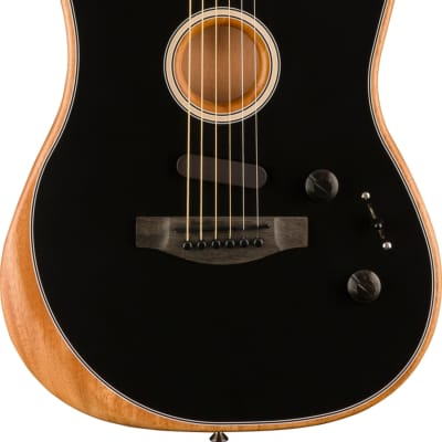 Fender American Acoustasonic Stratocaster Acoustic-Electric Guitar, Black w/ Bag image 1