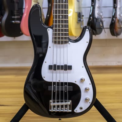 SX VTG Series 5-String Bass Guitar with Gig Bag (Black) for sale