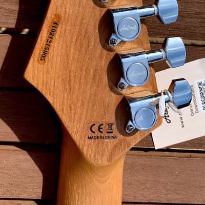 Aria Pro II 714-MK2 TQBL FULLERTON Turquoise Blue Flame Top Guitar *Demo Video Inside* image 8