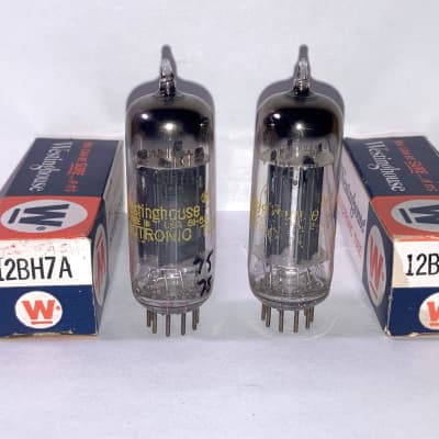 RCA 12BH7A Long Gray Plate Well Balanced (4.1%) Pair NOS 12BH7 ECC99 |  Reverb