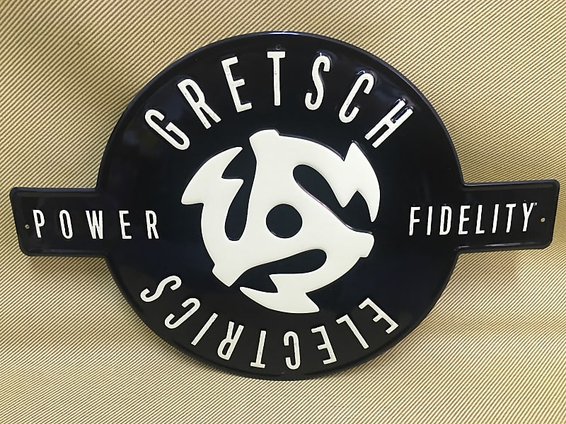 922-7638-100 Gretsch® "Power & Fidelity"™ Logo Tin Sign image 1