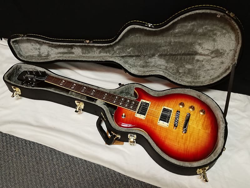 Hamer Monaco Archtop electric guitar - Cherry Sunburst Flame Maple w/ Hard Case image 1